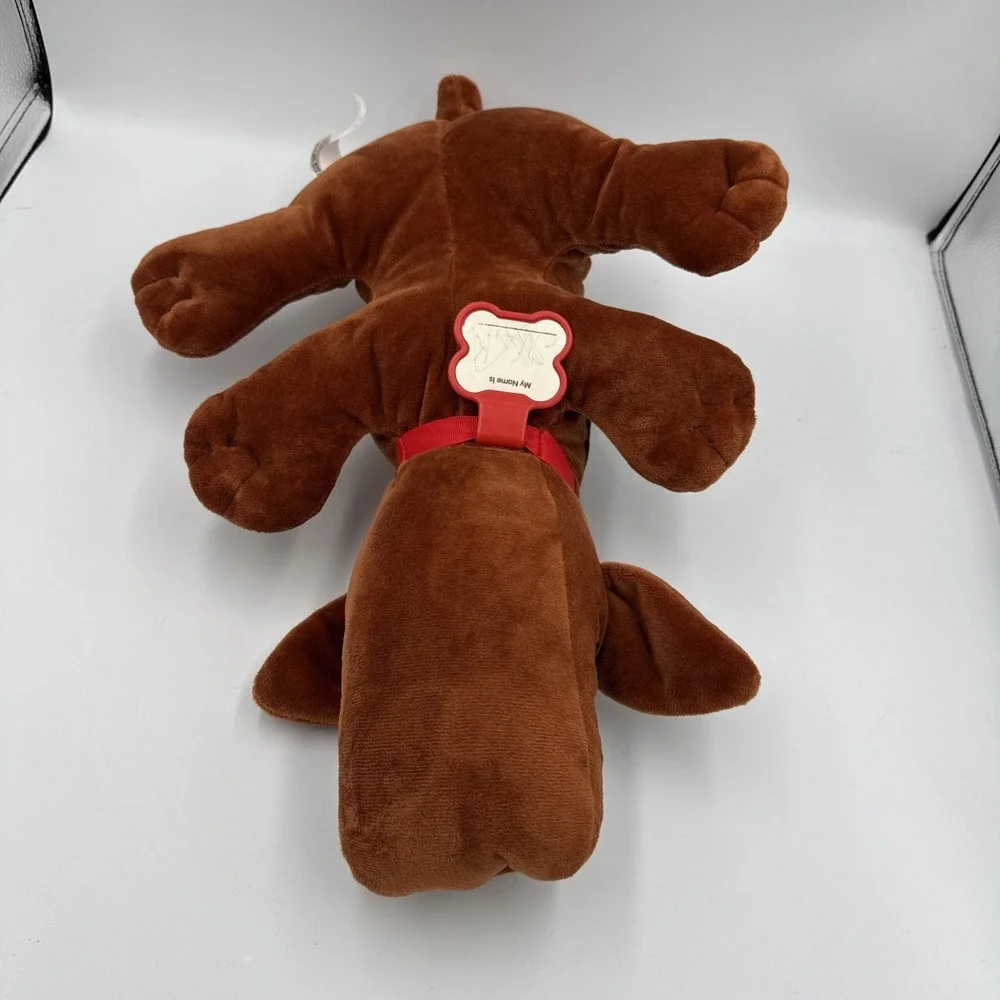 Pound Puppy Plush Dog Brown Black Spots Red Collar Long Ears 2019